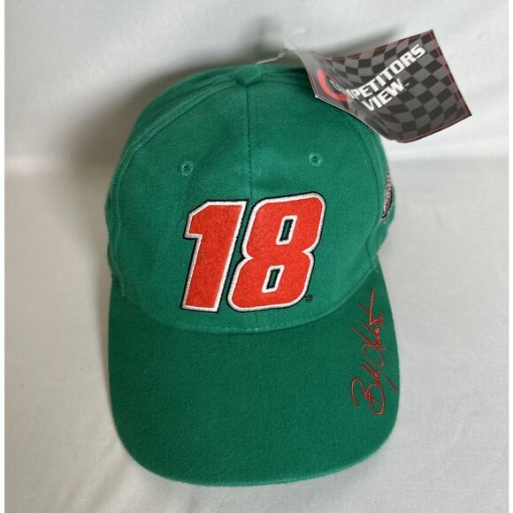 Vintage Nascar Hat Cap Green Strap Back Bobby Labonte Racing Base Ball 90s NOS - Picture 1 of 7